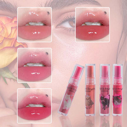 Cute Cat Jelly Lip Glaze for Women Girls