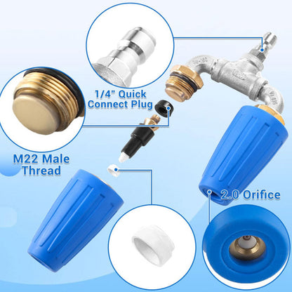 🚿 Stainless Steel Turbo Nozzle 🌟 – Perfect for terraces, cars, and facades 🏡🚗