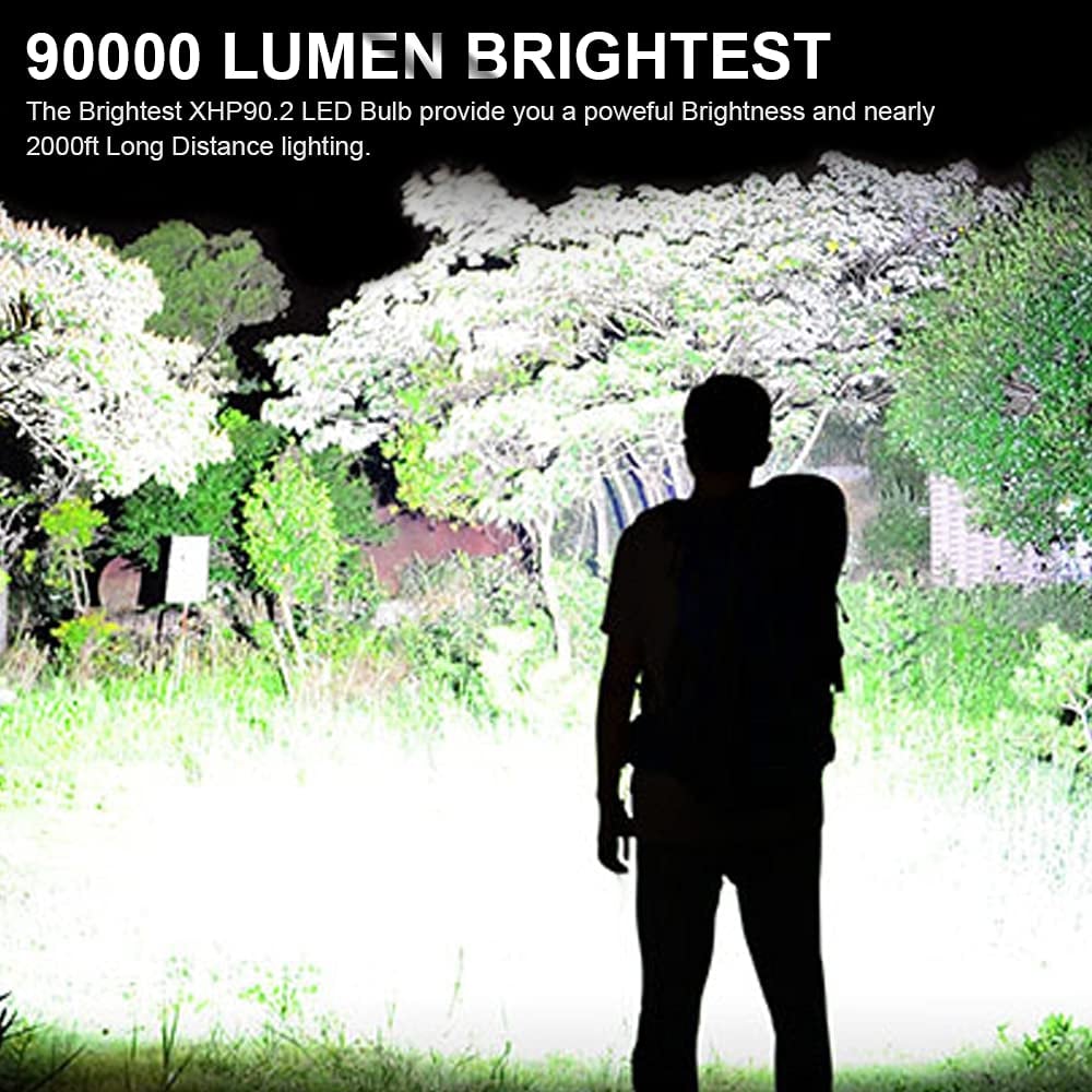 🔦20000 Lumen Tactical Flashlight-Extreme Beam & Power Bank Function⚡
