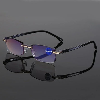 😍Buy 1 Get 1 Free - Just $9.9👓 Crystal Clear Reading Glasses – Lightweight Frameless Design with Premium Diamond-Cut Finish ✨