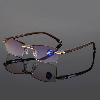 😍Buy 1 Get 1 Free - Just $9.9👓 Crystal Clear Reading Glasses – Lightweight Frameless Design with Premium Diamond-Cut Finish ✨