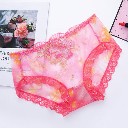 🔥Buy 7 get 7 free🔥 ✨ Sexy Lace Plus-Size Mid-Rise Seamless Panties ✨: Sheer Mesh 🔥 Ultra-Thin Temptation! 🌿