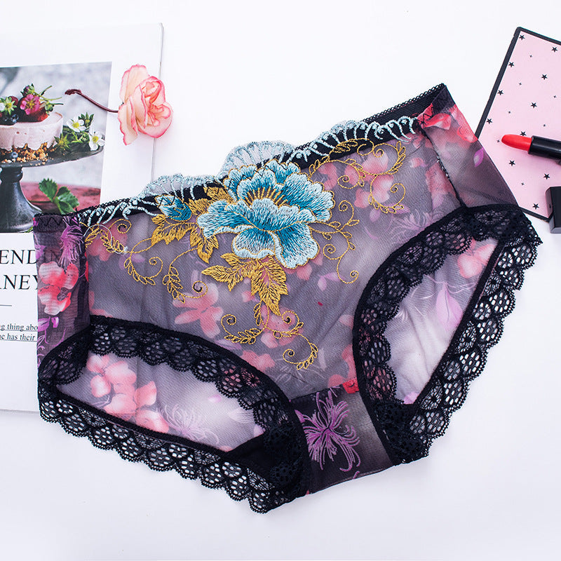 🔥Buy 7 get 7 free🔥 ✨ Sexy Lace Plus-Size Mid-Rise Seamless Panties ✨: Sheer Mesh 🔥 Ultra-Thin Temptation! 🌿