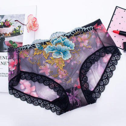 🔥Buy 7 get 7 free🔥 ✨ Sexy Lace Plus-Size Mid-Rise Seamless Panties ✨: Sheer Mesh 🔥 Ultra-Thin Temptation! 🌿