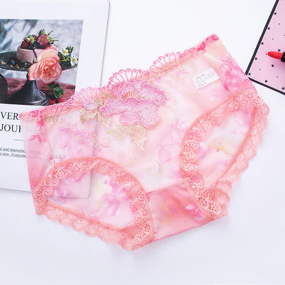 🔥Buy 7 get 7 free🔥 ✨ Sexy Lace Plus-Size Mid-Rise Seamless Panties ✨: Sheer Mesh 🔥 Ultra-Thin Temptation! 🌿