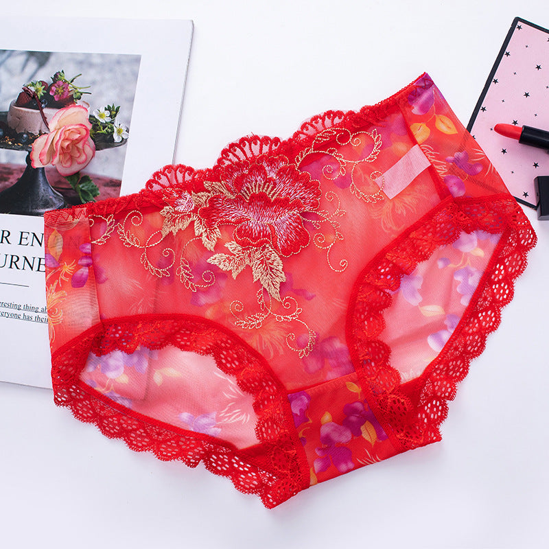🔥Buy 7 get 7 free🔥 ✨ Sexy Lace Plus-Size Mid-Rise Seamless Panties ✨: Sheer Mesh 🔥 Ultra-Thin Temptation! 🌿