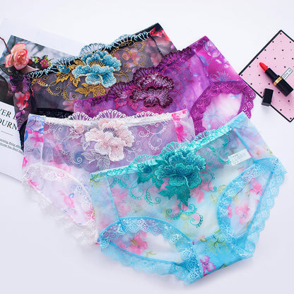 🔥Buy 7 get 7 free🔥 ✨ Sexy Lace Plus-Size Mid-Rise Seamless Panties ✨: Sheer Mesh 🔥 Ultra-Thin Temptation! 🌿