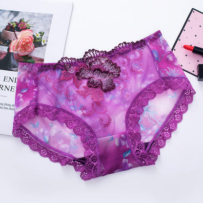🔥Buy 7 get 7 free🔥 ✨ Sexy Lace Plus-Size Mid-Rise Seamless Panties ✨: Sheer Mesh 🔥 Ultra-Thin Temptation! 🌿