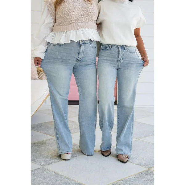 👖💥Hot Sales - 49% OFF💥Vintage Wash Plus-Size Jeans — Stretchy & Straight Leg Fit