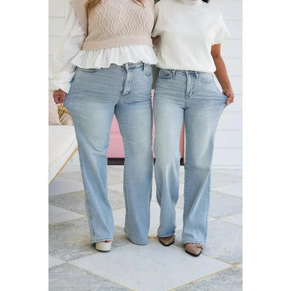 👖💥Hot Sales - 49% OFF💥Vintage Wash Plus-Size Jeans — Stretchy & Straight Leg Fit