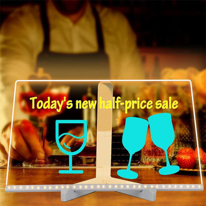🔥50%off🔥LED Letter Message Board Note Glass With 7 Colorful Pens