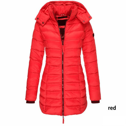 Winter women's mid-length padded jacket warm  hooded jacket【FREE SHIPPING】