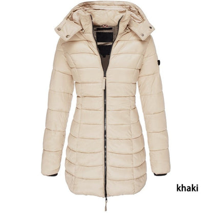 Winter women's mid-length padded jacket warm  hooded jacket【FREE SHIPPING】