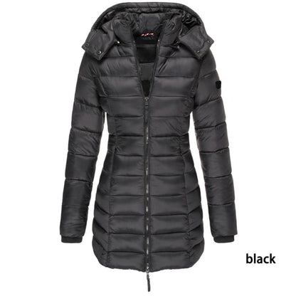 Winter women's mid-length padded jacket warm  hooded jacket【FREE SHIPPING】