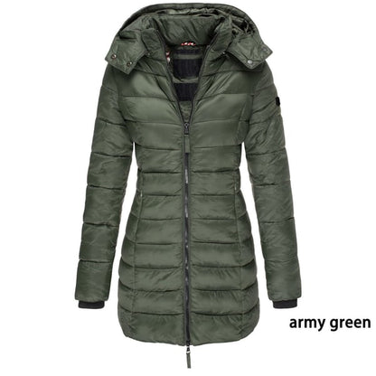 Winter women's mid-length padded jacket warm  hooded jacket【FREE SHIPPING】