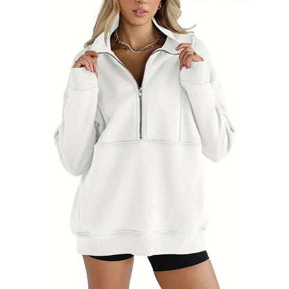 Women's Casual Lapel Half Zip Tops