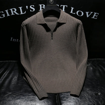 [Men’s Gift] Men’s Half Zip Pullover Lapel Collar Casual Knit Top