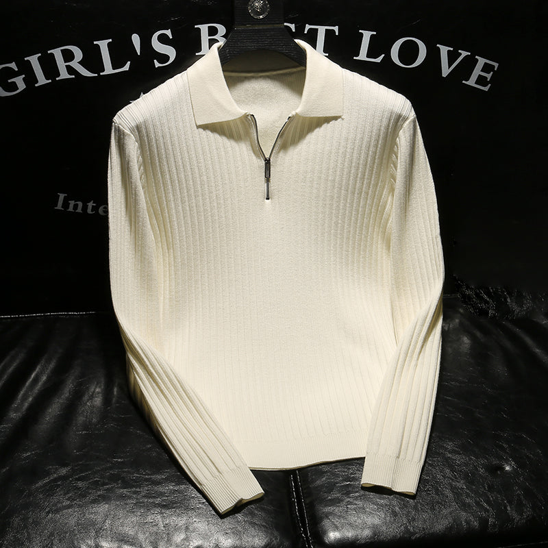 [Men’s Gift] Men’s Half Zip Pullover Lapel Collar Casual Knit Top