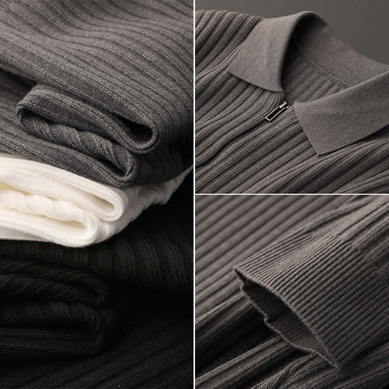 [Men’s Gift] Men’s Half Zip Pullover Lapel Collar Casual Knit Top