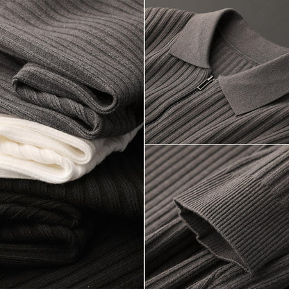 [Men’s Gift] Men’s Half Zip Pullover Lapel Collar Casual Knit Top