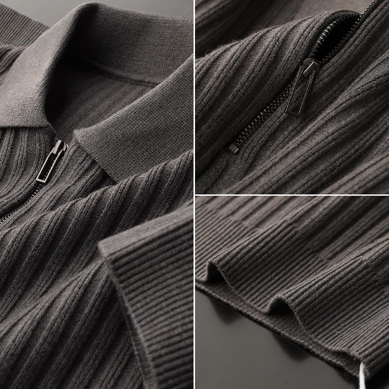 [Men’s Gift] Men’s Half Zip Pullover Lapel Collar Casual Knit Top