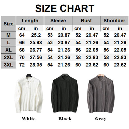 [Men’s Gift] Men’s Half Zip Pullover Lapel Collar Casual Knit Top