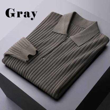 [Men’s Gift] Men’s Half Zip Pullover Lapel Collar Casual Knit Top