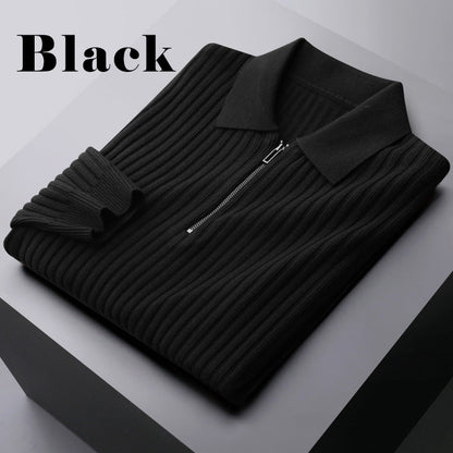 [Men’s Gift] Men’s Half Zip Pullover Lapel Collar Casual Knit Top