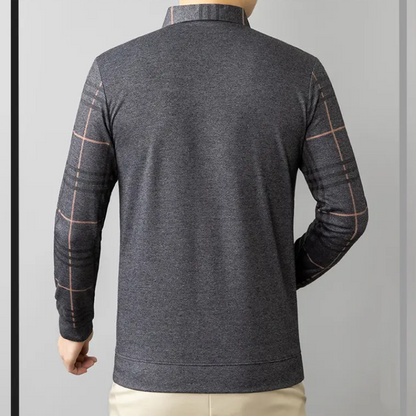 🔥Limited time 49% off🔥Men's Lapel Faux Two-Piece Warm Top