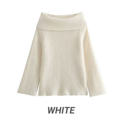 Women's Off-Shoulder Relaxed Long Sleeve Sweater