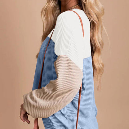 Women's Comfy Color-blocking Top