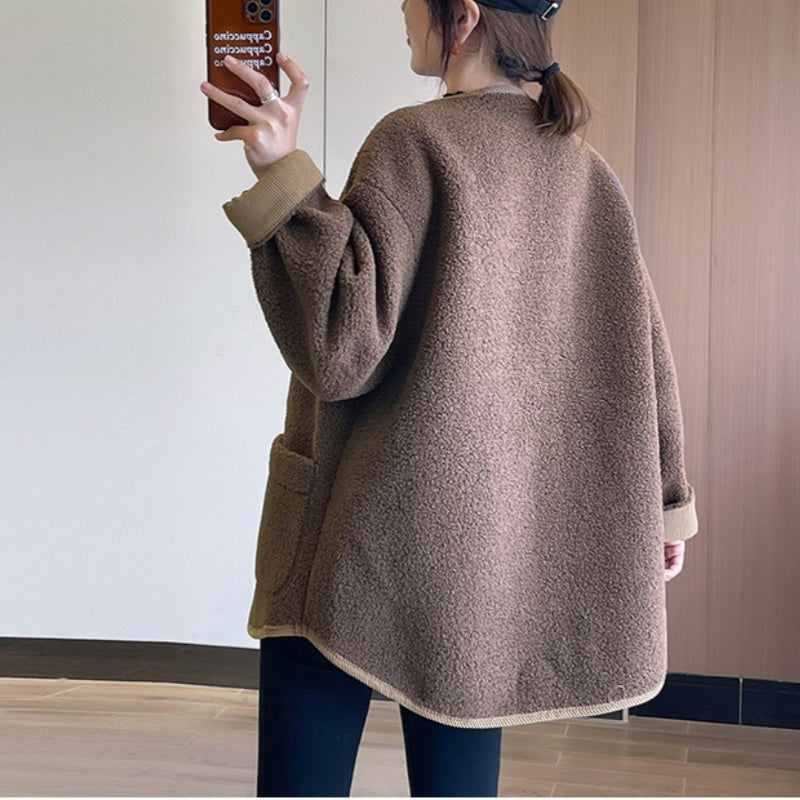 Solid Button Down Coats with Pockets（50% OFF）