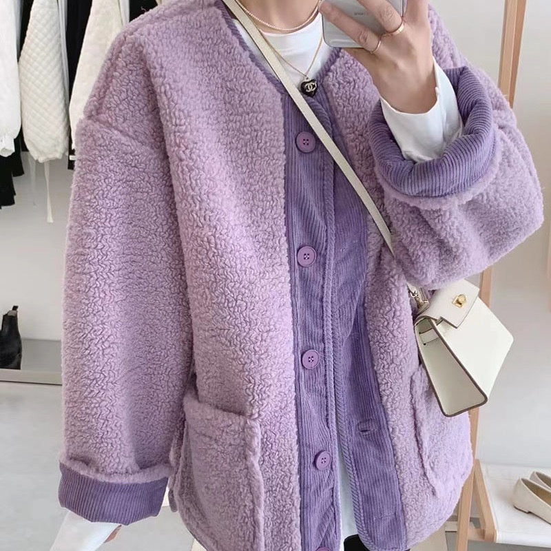 Solid Button Down Coats with Pockets（50% OFF）