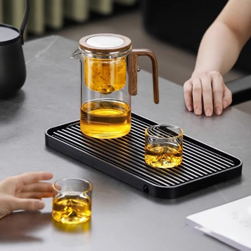 🔥LIMITED SALE 50% OFF🔥Water Separation Glass Teapot with Wooden Handle