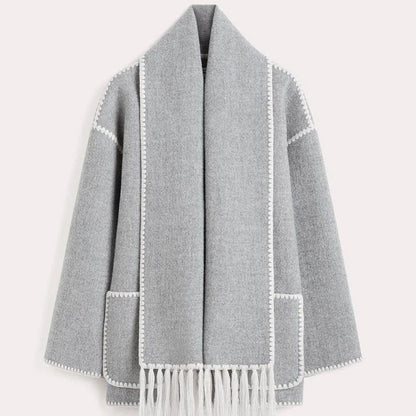 💥Hot Sale 49% OFF🔥Women’s Tassel Scarf Tweed Coat