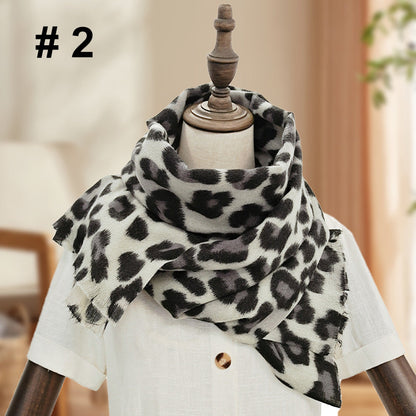 Women's Classic Leopard Print Thick Warm Wrap