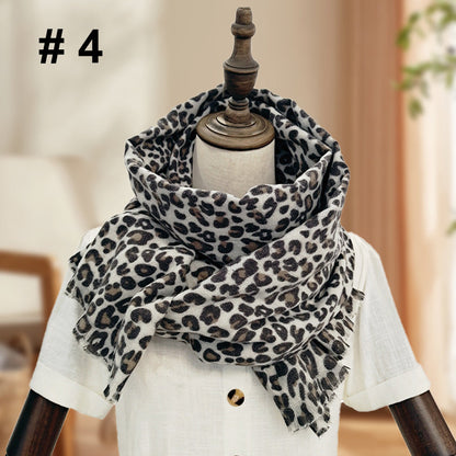 Women's Classic Leopard Print Thick Warm Wrap