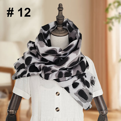 Women's Classic Leopard Print Thick Warm Wrap