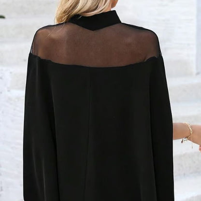 Women's Casual High-neck Batwing Blouse