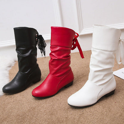 🎁Hot Sale 49% OFF⏳Women's Lace-Up Chunky Heel Mid-Calf Boots