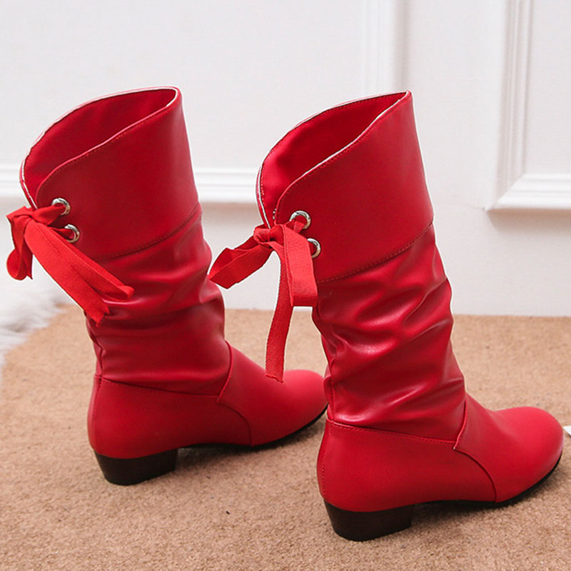 🎁Hot Sale 49% OFF⏳Women's Lace-Up Chunky Heel Mid-Calf Boots