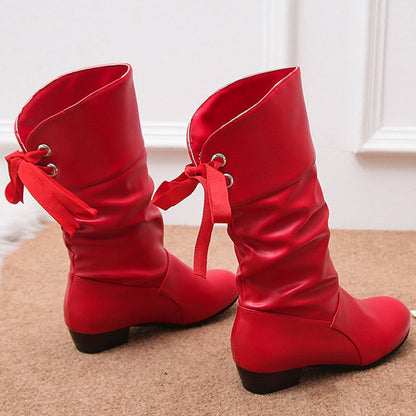 🎁Hot Sale 49% OFF⏳Women's Lace-Up Chunky Heel Mid-Calf Boots