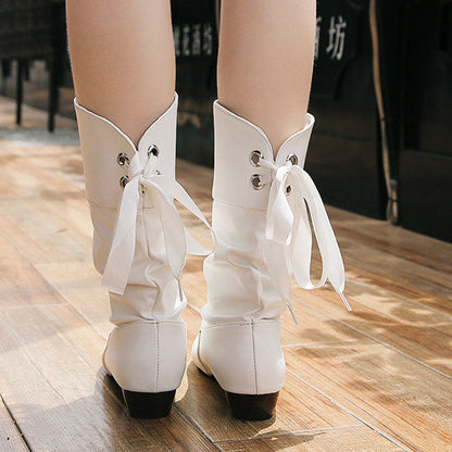 🎁Hot Sale 49% OFF⏳Women's Lace-Up Chunky Heel Mid-Calf Boots