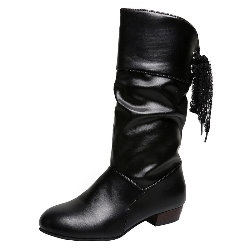 🎁Hot Sale 49% OFF⏳Women's Lace-Up Chunky Heel Mid-Calf Boots