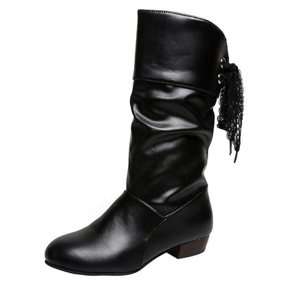 🎁Hot Sale 49% OFF⏳Women's Lace-Up Chunky Heel Mid-Calf Boots