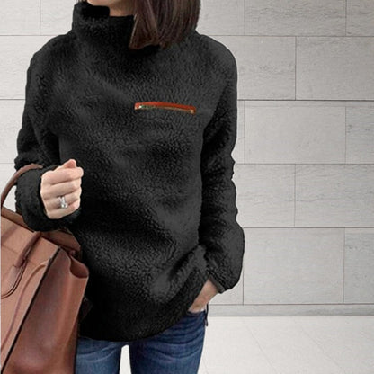 Women's Turtleneck Pullover With Zipper Detail