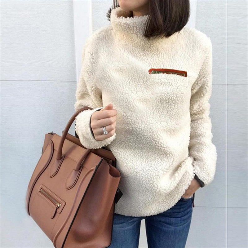 Women's Turtleneck Pullover With Zipper Detail