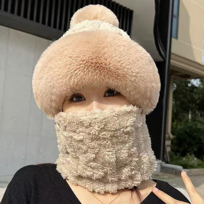 Women's Winter Warm Windproof Plush Scarf Hat