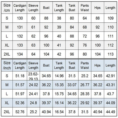 Women’s Stretch Knitted Tank Top High-waist Leggings and Long Cardigan 3-piece Set