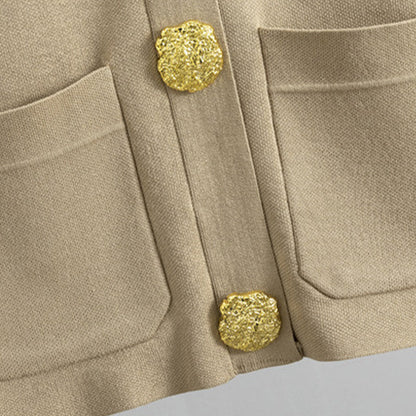 🔥Gold Button Soft Knit Trouser Co-Ord✈️